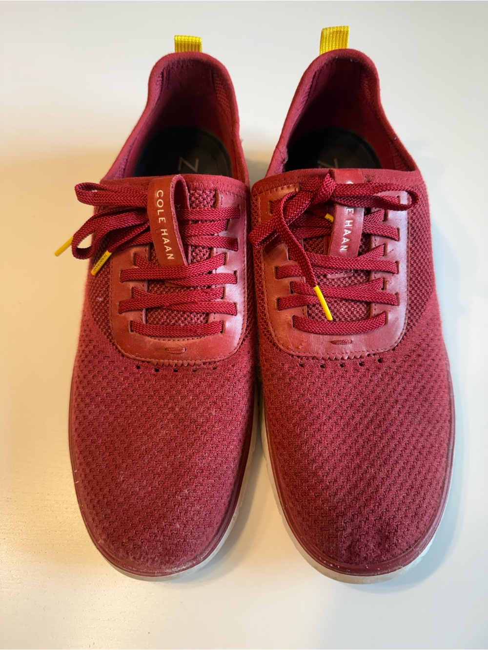Cole Haan Men's Knit Generation Zerogrand Sneakers in Red Burgundy Sz 12 - Picture 2 of 7
